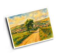 A6 PRINT - Axbridge from the Moors (b) - Vintage Art Style
