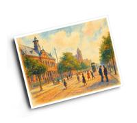 A6 PRINT - Barrow-in-Furness. Abbey Road - Vintage Art Style