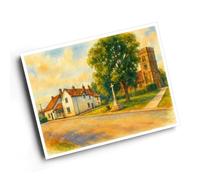 A6 PRINT - Church Green, Newton Poppleford - Vintage Art Style