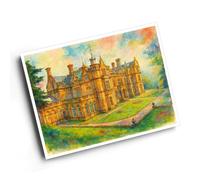 A6 PRINT - General View of Hall, Keele University - Vintage Art Style