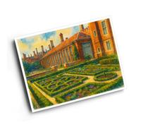 A6 PRINT - Hampton Court, Knot Gardens - Vintage Art Style