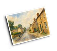 A6 PRINT - Main Street & Post Office, Kirk Ireton - Vintage Art Style