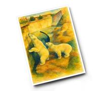 A6 PRINT - Polar Bears at the Bristol Zoo - Vintage Art Style