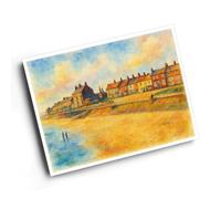 A6 PRINT - Redcar from Pier, looking East - Vintage Art Style
