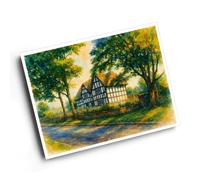 A6 PRINT - The Doctor's House, Hodnet - Vintage Art Style