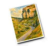 A6 PRINT - The Gorge, Cheddar (b) - Vintage Art Style