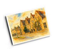 A6 PRINT - The Lygon Arms, Broadway - Vintage Art Style