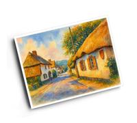 A6 PRINT - The Old Toll House, Newton Poppleford (a) - Vintage Art Style