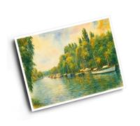 A6 PRINT - The River & Eel Pie Island, Twickenham - Vintage Art Style