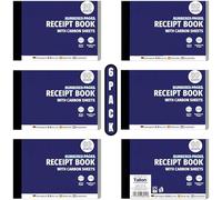 A6 Receipt Book with Carbon Copy - Pack of 6 (80 Pages Each), Duplicate Invoice Book for Small Business, Portable Cash Receipt Pad, 480 Total Pages Bulk Value