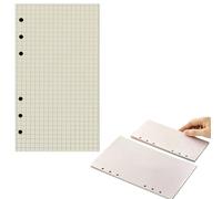 A6 Refill Pad Paper, 160 Pages/80 Sheets 6 Punched Holes Insert Ruled Lined Paper, Diary Planner Inserts Refills for Notes Meeting Travel Record (Grid)