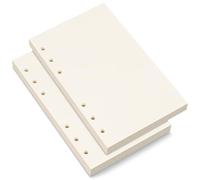 A6 Refill Paper, 6 Holes Loose Leaf, 80 Sheets/160 Blank Pages, 4.1 x 6.6 inches, Beige (2 Pack)