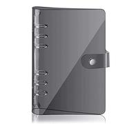 A6 Ring Binder Cover Soft PVC 6 Hole Ring Binder Refillable Paper Binder Waterproof Loose Leaf Notebook Folder Personal Planner Binder Cover for Diary, Office, Home, School-Black