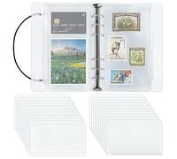 A6 Ring Binder Notebook With 20Pcs Plastic Envelopes and Pockets - 6-Ring Refill Set for Diary, Office, Home, School (18.5 * 12.5 * 3cm)
