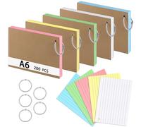A6 Ruled Index Cards, 200 Pcs Revision Cards, Flash Card, Note Card