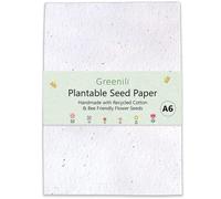A6 Seed Paper by Greenili | Handmade, Recycled & Plantable Seeded Paper That Grows Bee Friendly Flowers | for Sustainable Seeded Thank You Notes, Eco Friendly Postcards, Wedding Place Cards etc.