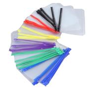 A6 Size Multicolor Zip Plastic Envelopes Reusable Folders Dormitory Classroom Office