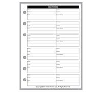 A6 Size Name & Address Insert, for 6-Ring Binders with Pages 4.1" x 5.8" (105mm x 148mm). Center Holes Spaced 1.5” (38mm). This is European A6 Size
