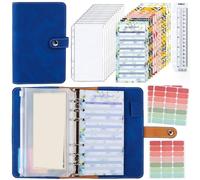 A6 Soft Budget Binder Planner with 12 Pieces Cash Envelopes, Soft Binder Planner Creative Save Budget(Dark Blue)