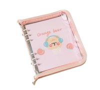 A6 Square Colored Zipper Binder Photo Card Collection Book Postcard Organizer Diary Notebook(Pink 2)