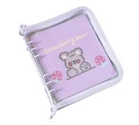 A6 Square Colored Zipper Binder Photo Card Collection Book Postcard Organizer Diary Notebook(Purple)