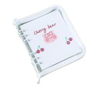 A6 Square Colored Zipper Binder Photo Card Collection Book Postcard Organizer Diary Notebook(White)