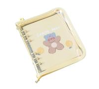 A6 Square Colored Zipper Binder Photo Card Collection Book Postcard Organizer Diary Notebook(Yellow)