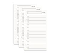 A6 To Do List Refill Paper 3 Pack Binder Inserts 6-Hole Punched Filler Paper Planner Refills, 135 Sheets/270 Pages Refillable Planner Binder Paper for A6 Planner Inserts (A6, To Do List)