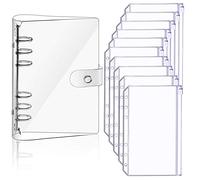 A6 Transparent Soft PVC Notebook Binder and 10 PCS A6 Sizes Notebook Bags, Refillable Paper, Translucent Zipper Folders