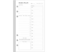 A6 Undated Daily Planner Refill - To Do List for Filofax Personal Binders, 80 Sheets/160 Pages Planner and Lined Refill, 6-Hole Punched, 3.75" x 6.75"