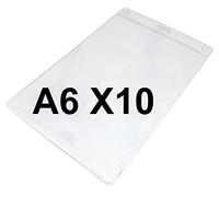 A6 Vertical Extra Large Portrait Clear ID Badge Card Holders Plastic Pocket Pass Holders Insert Size 152 x 108mm (Pack 10) for Work, A6 ID Badge Holder PCL Media Ltd