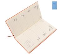 A6 Weekly Planner Blue PU Hardcover Pocket Notebook, Goal Tracking | Dated January to December, 128 Pages across 64 Sheets, Wear-resistant Cover for Students and Office Workers