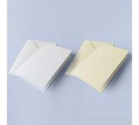 A6 White/Cream Blank/Plain Greeting Craft Cards with Env. Pre-Scored A5 (1 of Each Sample, White/Cream)