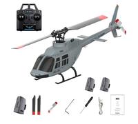 A60 Remote Control Helicopter, 1:42 6CH RC Helicopter with One-Key Takeoff/Landing, 6G Mode, Altitude Hold, Low Voltage Alarm, RC Aircraft for Adult Teens - Grey/Optical Flow Version,3 Battery