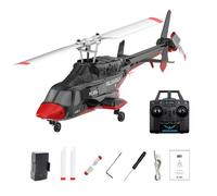 A61 Little Air-Wolf RC ERA Helicopter, 1/52 Scale 2.4G 4CH Single Rotor Remote Control Helicopter with Landing, Altitude Hold & Lightflow Positioning, RC Aircraft Model for Adults - PTF Version