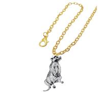 A61 Meerkat Pendant Necklace, Fine English Pewter on Gold Finish Plated Chain, 18"