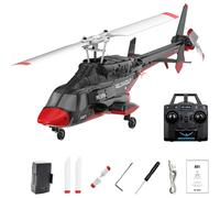 A61 Single Rotor RC Helicopter with 2.4G Remote Control, 1/53 Scale 4CH RC Helicopter Model with One-Key Takeoff/Landing for Enthusiasts,Red,1 Battery