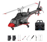 A61 Single Rotor RC Helicopter with 2.4G Remote Control, 1/53 Scale 4CH RC Helicopter Model with One-Key Takeoff/Landing for Enthusiasts,Red,2 Battery