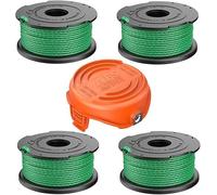 A6486-XJ Line String Trimmer Replacement Spools Compatible with Black & Decker Lawnmower, 2mm Line Thickness 6m in Length Lawnmower Spool for Brush Cutters GL8033 / GL9035 / GL7033(4 Spools + 1 Caps)