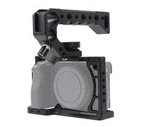 A6500 Camera Cage with Top Handle, Hersmay Aluminum Camera Cage for Sony A6500 A6400 A6300 A6000 A6100 DLSR Camea Rig Video Stabilizer with Cold Shoe,Multiple 1/4" 3/8" & ARRl Locating Holes