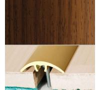 A66 32mm Aluminium Wood Effect Door Threshold Strip - Indian Teak, 0.93M