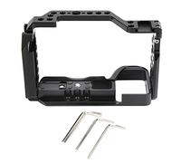 A6600 Camera Metal Rabbit Cage, SLR Photography Accessory, 1/4in Threaded Holes for Gear, 3/8in Positioning Holes, Cold Shoe Mount, Hollow Design, Aluminum Alloy,