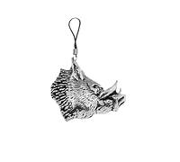 A69 Devil Pig English Pewter Emblem Mobile Phone Charm, 4cm Cord, Gift Packed