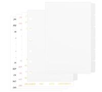A7 Binder Dividers, 2 Pack 6-Ring A7 Planner Inserts Sturdy Clear Sheet Protectors with Tabs Plastic Binder Index Tabs Planner Divider for Round Ring Binders Sheet Protector Accessories