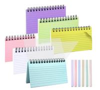 A7 Flash Cards Revision, 300 pcs Revision Cards Coloured with 6 Highlighter Pens Index Cards 3x5 (12.7x7.6cm) with Protective Cover for Home School Office as NotePads Learning Memo DIY