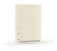 A7 Planner Refill, A7 Agenda Refill Paper Finance Records for 6 Rings Filofax, Accounting Design Inserts, 6 Holes/100 gsm, Pocket Size 4.84 x 3.23 Inches Harphia