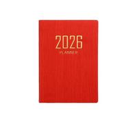 A7 Pocket Diary 2026, Diary 2026, Pocket Notebook and Planner, Organiser with Travel Journal, Daily Weekly Monthly Planning, for School, Office, Home, Student Gift Ideas (Red)