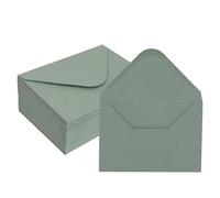 A7 Sage Green Envelopes 5 x 7 Inch, 50 Pack V-flap Water Gummed, 120gsm Thick Paper Made, Blank Size 5.25 x 7.25 for Greeting Cards, Invitations, Wedding, Personalize Gift, Announcements, Photos