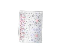 A7 Size Glitter Stationery Binder Notebook Shell Pocket Notepads DIY Postcards Collect Portable Hand Account Book(A7-Star Pink)