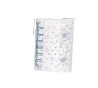 A7 Size Glitter Stationery Binder Notebook Shell Pocket Notepads DIY Postcards Collect Portable Hand Account Book(A7-Star Blue)